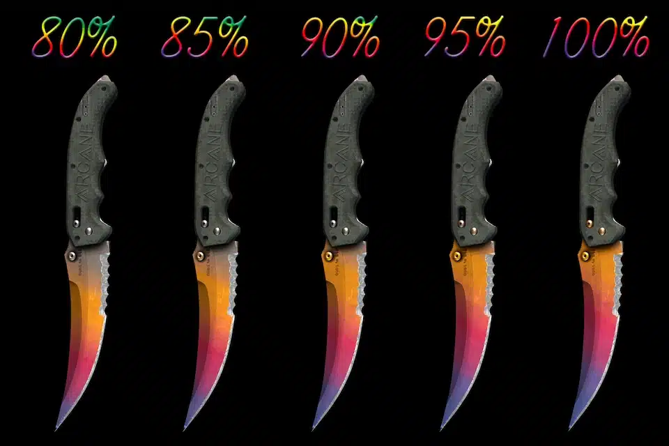 fade flip knife